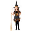 Dětský karnevalový kostým černo-oranžová čarodějnice
