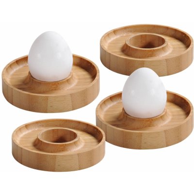 Stojánek na vajíčko, 4 kusy v sadě, Ø 10 cm, bambus, KESPER hnědý – Zboží Mobilmania