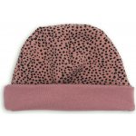 Dětská rostoucí čepice z úpletu růžový leopard s růžovým patentem – Sleviste.cz