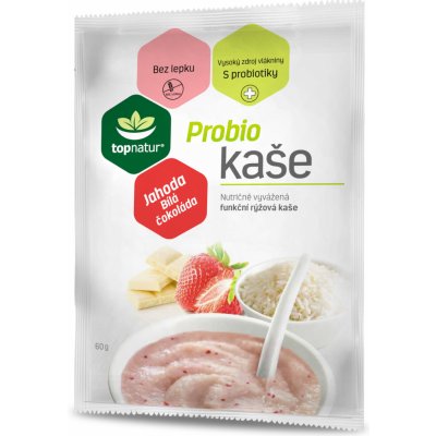 Topnatur Probio kaše Jahoda a bílá čokoláda 60 g – Zboží Dáma