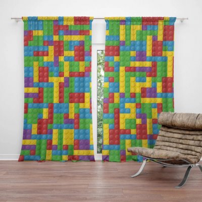 Sablio Závěs Barevná stavebnice: 2ks 140x250cm – Hledejceny.cz