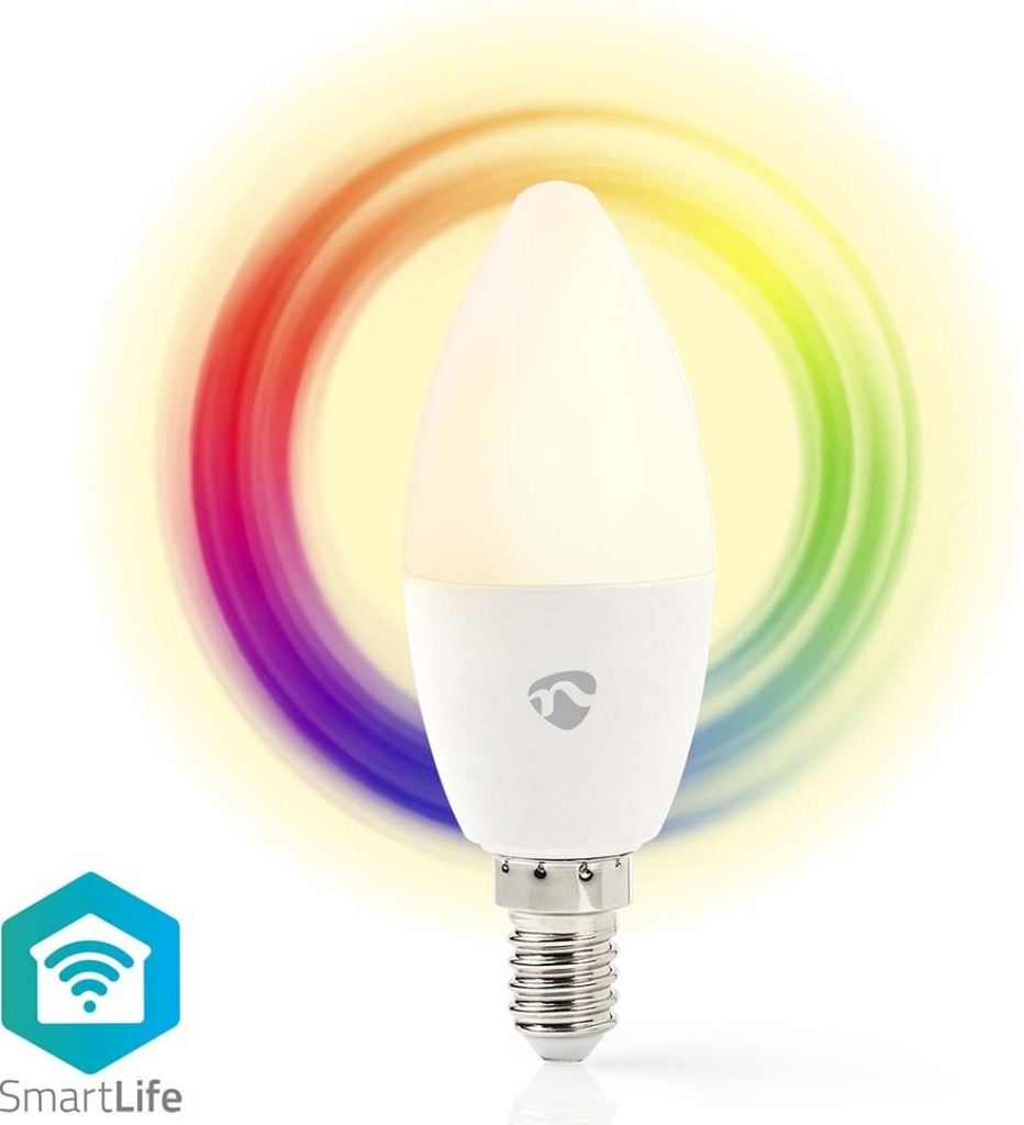 Nedis Wi-Fi Smart Bulb E14 4,9W LED žárovka, svíčka, pro chytrý dům, E14,  4,9W, 230V, 470lm, teplá až studená bílá, RGB, stmívatelná WIFILRC10E14 od  351 Kč - Heureka.cz