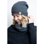 Italy fashion set čepice a nákrčník Tmavě šedá – Hledejceny.cz