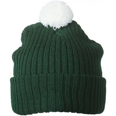 Knitted cap with pompon MB7540 s kulich em tmavě zelená/bílá – Hledejceny.cz