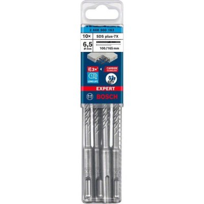 Bosch Vrtáky do kladiv EXPERT SDS plus-7X, 6,5 × 100 × 165 mm, 10 ks 2608900163 – Hledejceny.cz