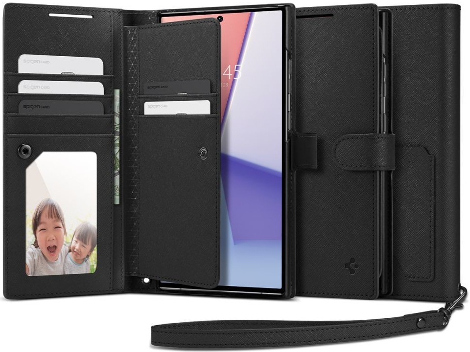 Pouzdro Spigen Wallet S Plus Galaxy S23 Ultra černé