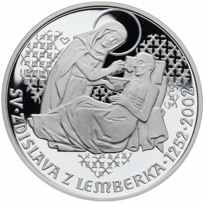 Česká mincovna 750. výročí úmrtí sv. Zdislavy z Lemberka 200 Kč 2002 stříbrná mince Proof 13 g – Zboží Dáma
