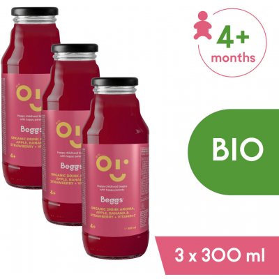 Beggs BIO Nápoj aronie, jablko, banán & jahoda 3 x 300 ml – Zboží Dáma