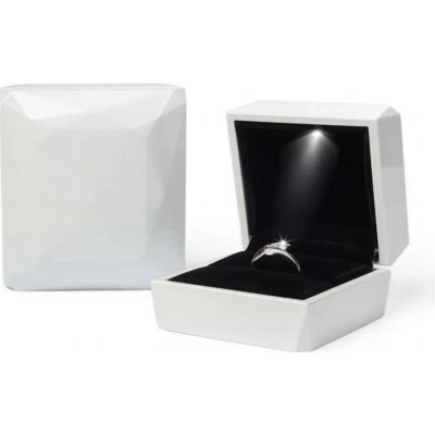 Šperky Eshop krabička na šperky LED světlo srdce lesklá zlatá černý polštářek G29.11 – Zboží Dáma