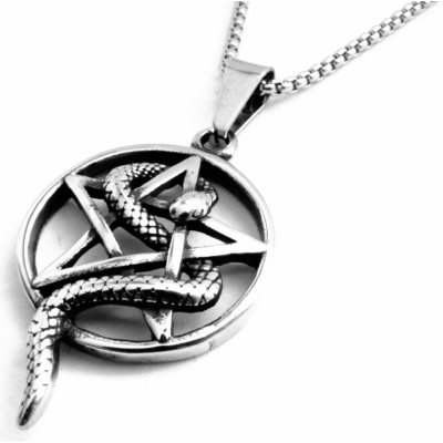 Steel Jewelry Náhrdelník pentagram s hadem NH521521