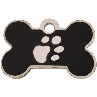 Bafpet Jednostranná psí známka kostička Černá Jednostranná 1,5 x 2,5cm 11M