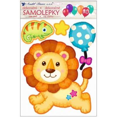 Room Decor 10270 Dětská samolepicí 3D dekorace na stěnu lev ( 35 x 27 cm ) – Hledejceny.cz