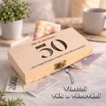 Dřevia Krabička na peníze – Věk s vlastním textem – Sleviste.cz