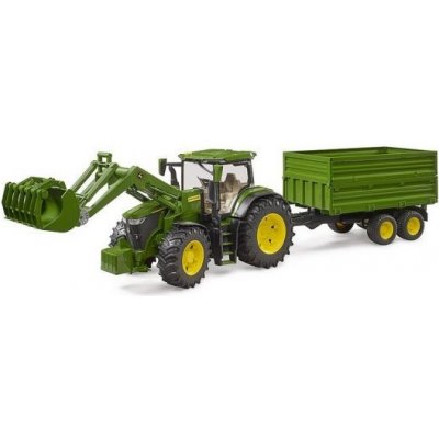 Bruder 3155 Traktor John Deere 7R 350 s čelním nakladačem a přívěsem (BRUDER 03155 (3155) Traktor John Deere 7R 350 s čelním nakladačem a přívěsem)