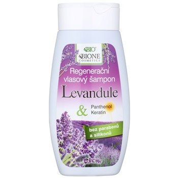 BC Bione Cosmetics Lavender regenerační šampon pro všechny typy vlasů Keratin Panthenol Lavender Oil 250 ml