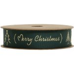 Chic Antique Vánoční stuha Merry Christmas/Green 5 m, zelená barva, textil – Zbozi.Blesk.cz