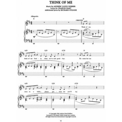 The Phantom Of The Opera / Fantom opery Movie Selections noty na klavír zpěv akordy na kytaru – Zbozi.Blesk.cz