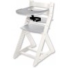 Jídelní židlička Hajdalánek rostoucí židle Ela velký pultík bílá světle šedá