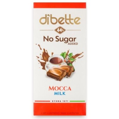 Diabette Choco Mléčná čokoláda se sladidlem plněná krémem s kávovou příchutí 80 g