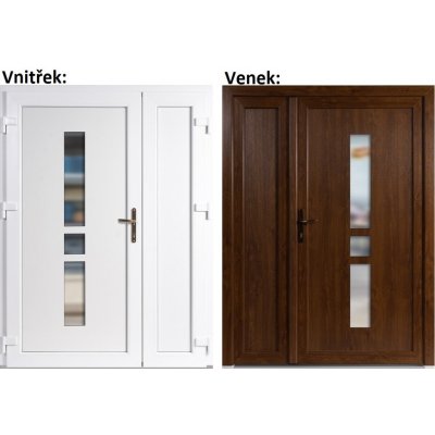 Soft Dvoukřídlé vchodové Megan+Panel Plný Zlatý dub/bílá levé 130 x 200 cm – Hledejceny.cz