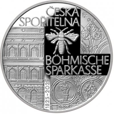 Česká mincovna 200. výročí založení české spořitelny - Böhmische Sparkasse 200 Kč 2025 stříbrná mince PROOF 13 g – Zboží Dáma