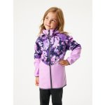 Dětská softshellová bunda s fleecem Slim Lila Kytky – Sleviste.cz