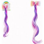 Spona do vlasů mašle s jednorožcem s duhovým příčeskem kov/plast 7x30cm – Zboží Dáma