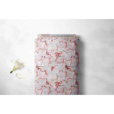 Orbytex Kočárkovina metráž šíře 160 cm, nepromokavá látka, vzor plameňáci – Zboží Dáma