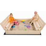 Sand Tropic Dřevěné pískoviště s lavičkami a příslušenstvím 150x137cm 159905 – Zboží Mobilmania