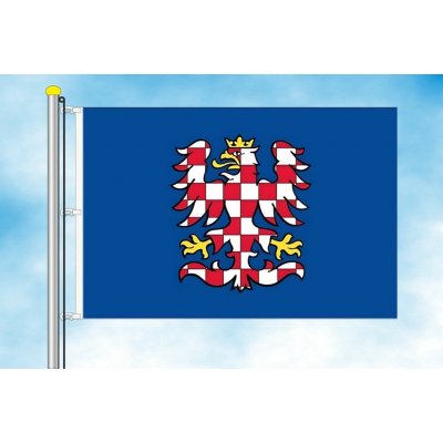 LIBEA, s.r.o. Moravská vlajka modrý list Rozměr: 100×150 cm, Uchycení: Karabiny na stožár – Hledejceny.cz