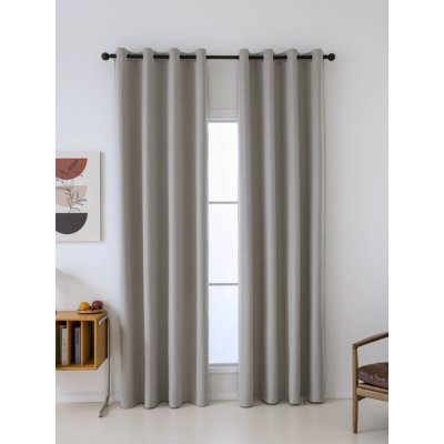 MKLuzkoviny.cz Blackout závěsy Ricardo béžová - 140 x 160 cm (2ks) - kroužky – Zboží Dáma