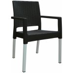 Mega Plast, plastová židle RATAN LUX (AL nohy), 88 x 56,5 x 56 cm, stohovatelná, antracit – Sleviste.cz