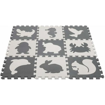 KIK Kontrastní pěnové puzzle 85 × 85 cm 9 ks černo-krémové – Zboží Dáma