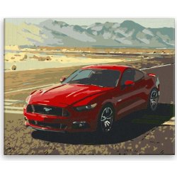 Malování podle čísel Červený Mustang