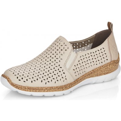 Rieker perforované polobotky na prozutí N4251-60 béžové – Zboží Mobilmania