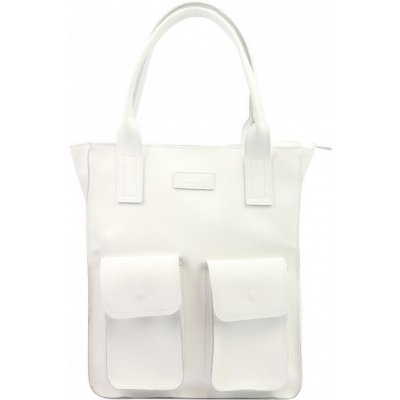 Kožená kabelka Angelo 01-001 bílá – Zboží Mobilmania