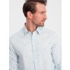 Pánská Košile Ombre Clothing pánská košile s dlouhým rukávem Glarald modrá