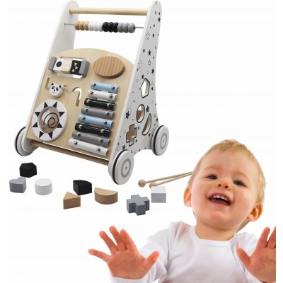 Kinderlly Dřevěné manipulační chodítko bílé – Sleviste.cz