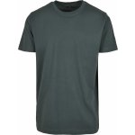 Build Your Brand Pevné úzké dlouhé triko s kulatým lemem lahvová zelená – Sleviste.cz