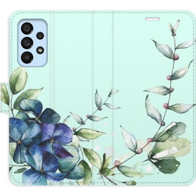 Pouzdro iSaprio Flip s kapsičkami na karty - Blue Flowers Samsung Galaxy A53 5G – Zboží Mobilmania