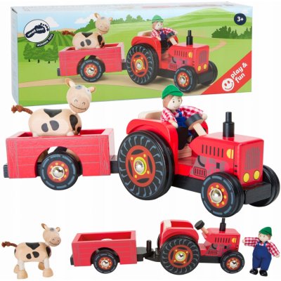 Small Foot Dřevěný farmářský traktor s vlečkou – Zboží Mobilmania