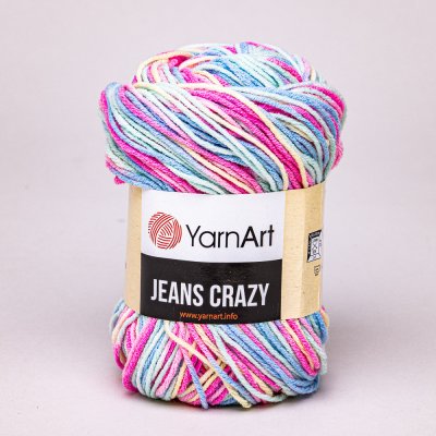 Pletací / háčkovací příze YarnArt GINA JEANS / CRAZY 7205 růžovo-modrá, melírovaná, 50g/160m – Zboží Mobilmania