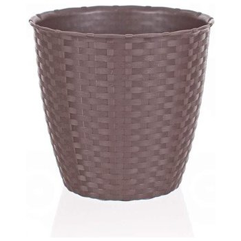 VETRO PLUS Květináč RATTAN 19 cm světle hnědý