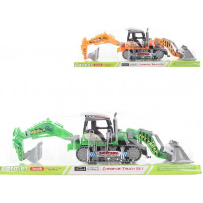 Teddies Stavební stroj traktor/nakladač plast – Zboží Mobilmania