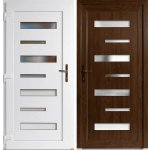 OknaDvereNaMiru.cz Vchodové dveře STYL 6100 Zlatý dub / Bílá 105 x 215 cm – Hledejceny.cz