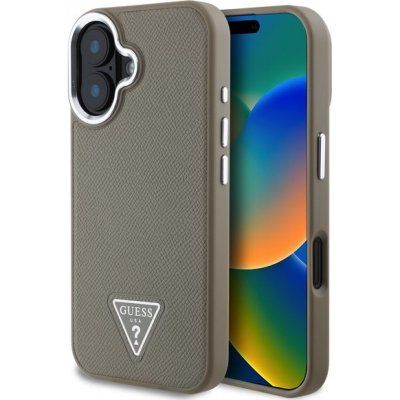 Guess PU Grained Triangle Logo MagSafe Zadní Kryt pro iPhone 16 Brown GUHMP16SPGTSPSW – Hledejceny.cz