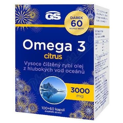 GS Omega 3 Citrus 3000 mg 100 + 60 kapslí – Hledejceny.cz