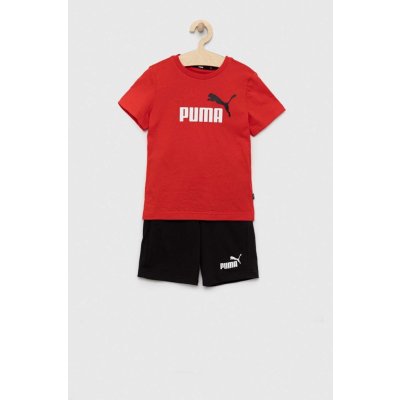 Puma Short Jersey Set B dětská bavlněná souprava červená – Zboží Mobilmania