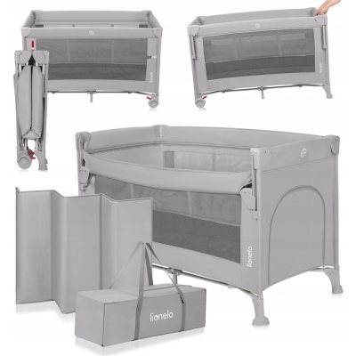 Lionelo Cestovní postýlka 3v1 ELLEN Grey Concrete LN0302 – Sleviste.cz
