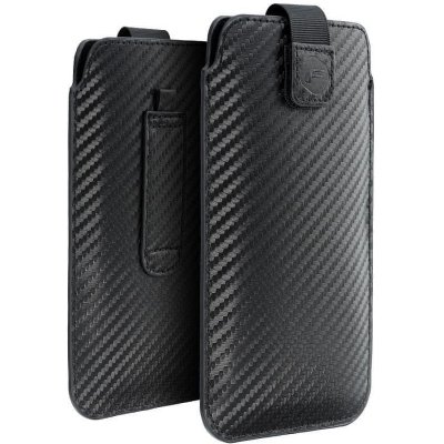 FORCELL Apple iPhone 12 / 12 Galaxy Note / Note 2 / Note 3 / Xcover 5 / S21 - zasouvací POCKET Carbon Case